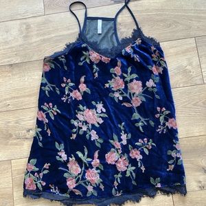 NWT Floral Print Satin Tank Top